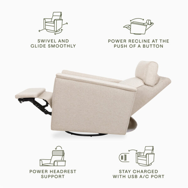 Verlain Power Glider Recliner with Adjustable Headrest – Cozy Nursery Chair - Image 6