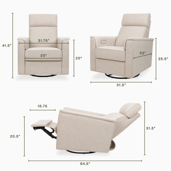 Verlain Power Glider Recliner with Adjustable Headrest – Cozy Nursery Chair - Image 8