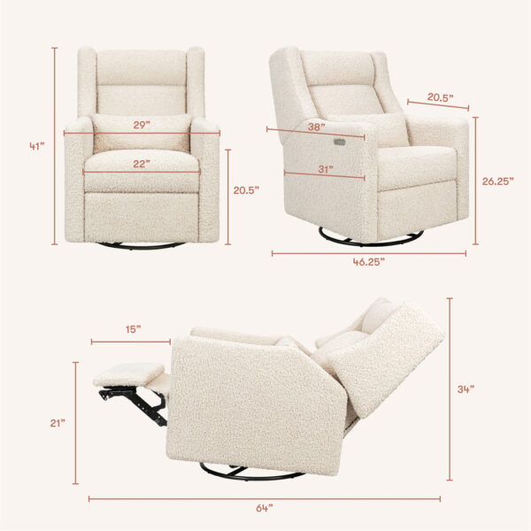 Verlain Power Recliner & Swivel Glider – Comfortable Nursery Seating - Image 60