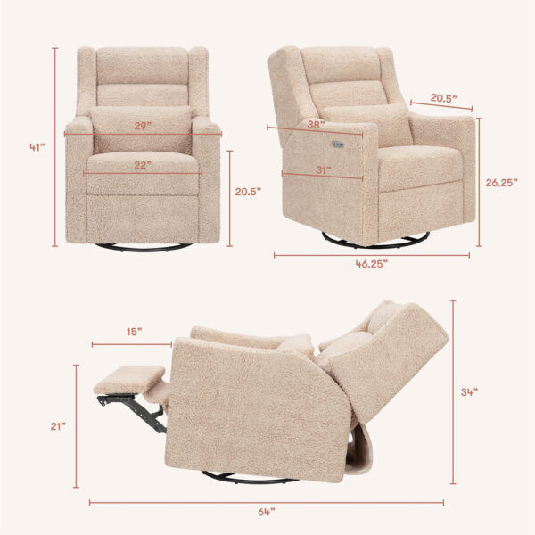 Verlain Power Recliner & Swivel Glider – Comfortable Nursery Seating - Image 70
