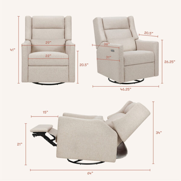 Verlain Power Recliner & Swivel Glider – Comfortable Nursery Seating - Image 26