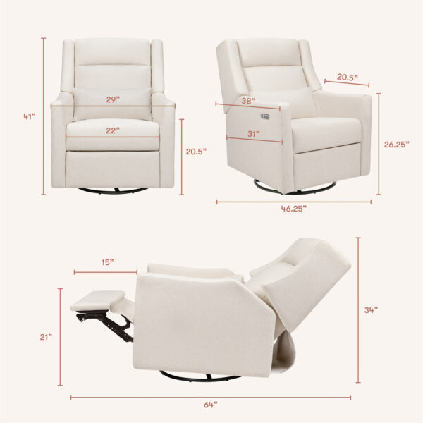 Verlain Power Recliner & Swivel Glider – Comfortable Nursery Seating - Image 7