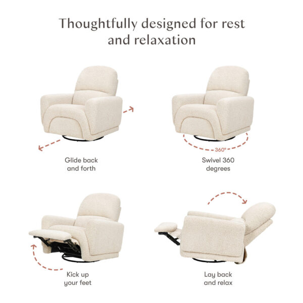Verlain Rainbow Recliner – Comfortable Swivel Glider Chair for Nursery - Image 4