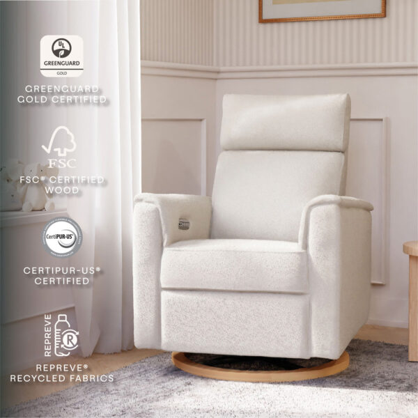 Verlain Power Glider Recliner with Adjustable Headrest – Cozy Nursery Chair - Image 50