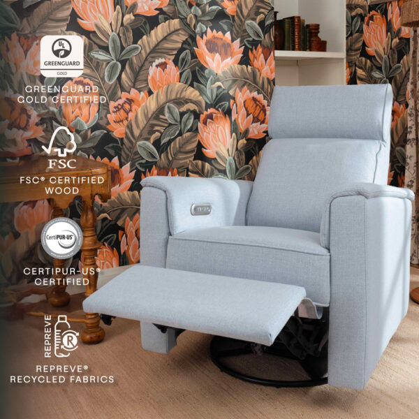 Verlain Power Glider Recliner with Adjustable Headrest – Cozy Nursery Chair - Image 26