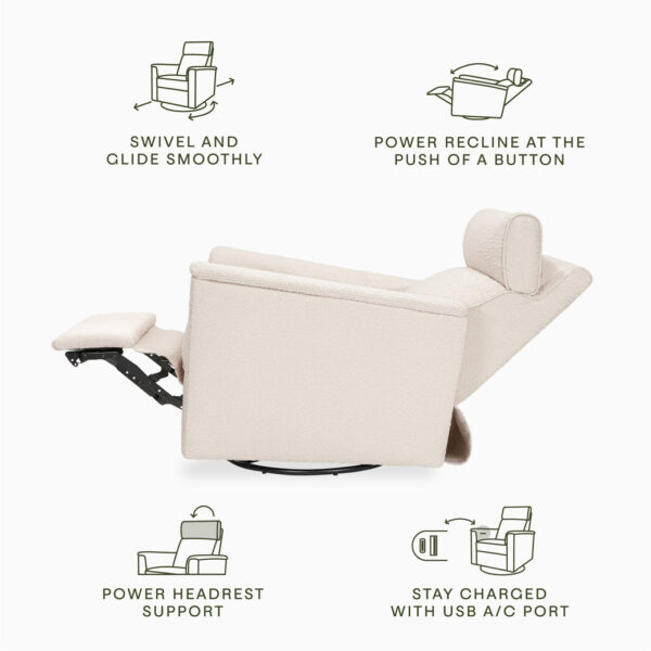 Verlain Power Glider Recliner with Adjustable Headrest – Cozy Nursery Chair - Image 39